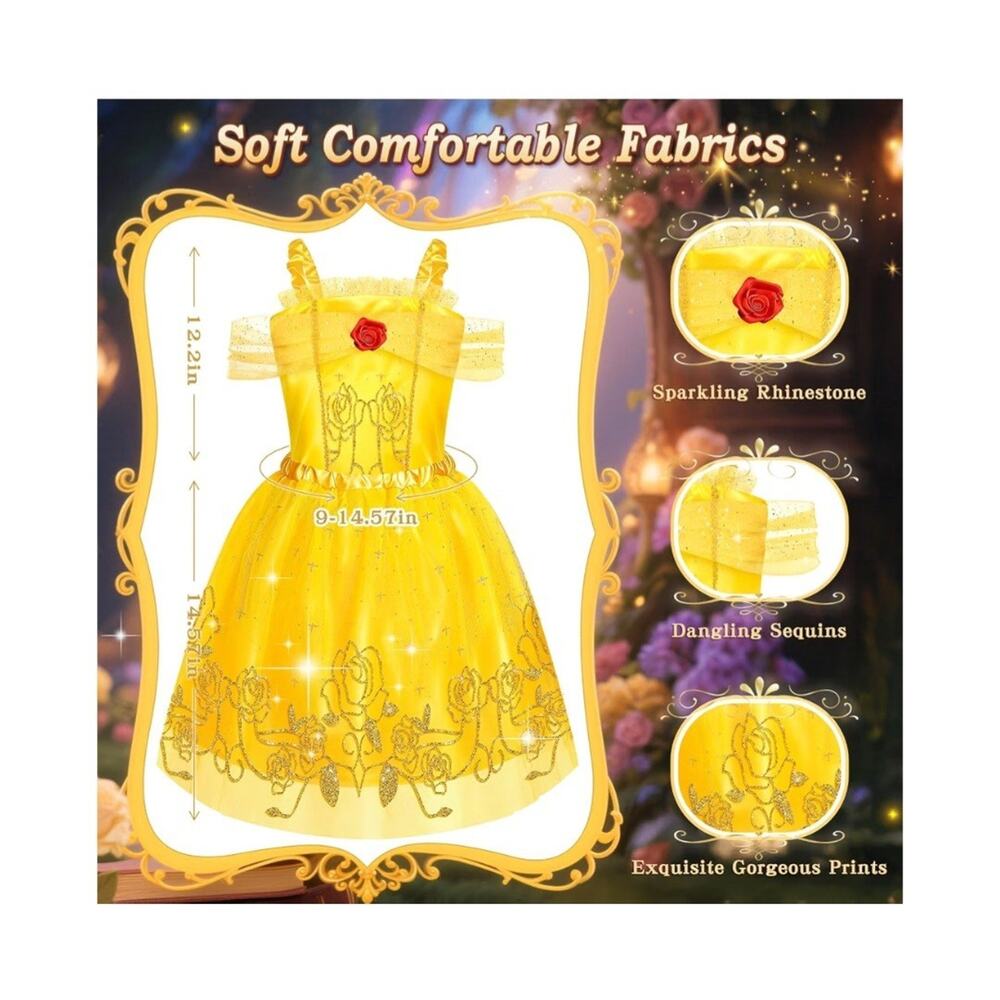 Princess Costumes for Girls, Princess Dress up Clothes for Girl 4-6Princess... - Picture 4 of 9